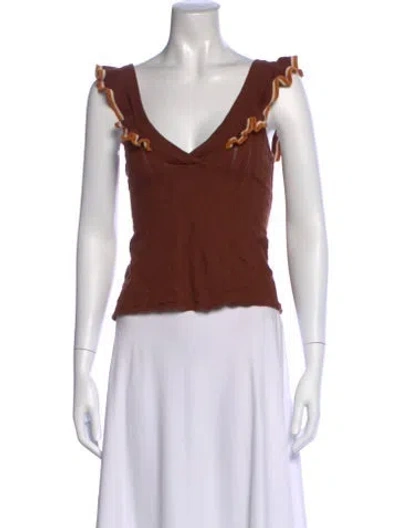 Pre-owned La Maille Sezane V-neck Sweater In Brown