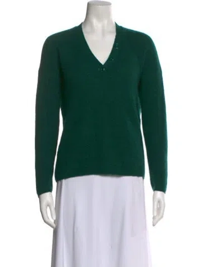 Pre-owned La Maille Sezane V-neck Sweater In Green
