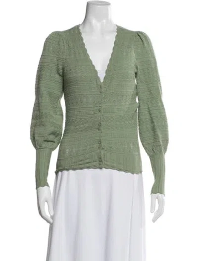 Pre-owned La Maille Sezane V-neck Sweater In Green
