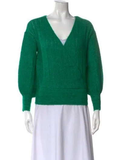 Pre-owned La Maille Sezane V-neck Sweater In Green