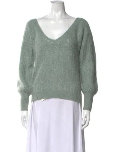 Pre-owned La Maille Sezane V-neck Sweater In Green