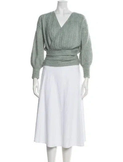 Pre-owned La Maille Sezane V-neck Sweater In Green