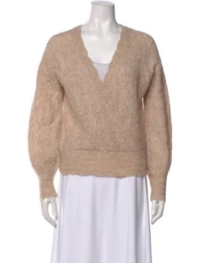 Pre-owned La Maille Sezane V-neck Sweater In Neutral