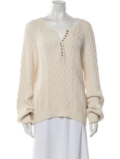 Pre-owned La Maille Sezane V-neck Sweater In Neutral