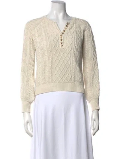 Pre-owned La Maille Sezane V-neck Sweater In Neutral