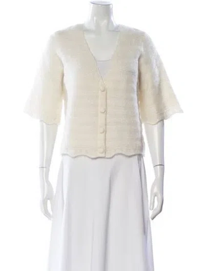 Pre-owned La Maille Sezane V-neck Sweater W/ Tags In White