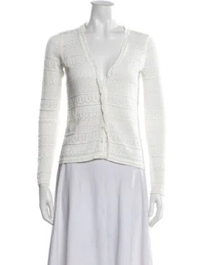 Pre-owned La Maille Sezane V-neck Sweater In White