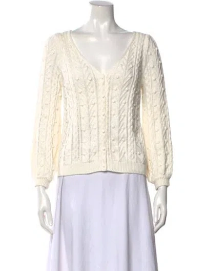 Pre-owned La Maille Sezane V-neck Sweater In White