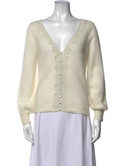 Pre-owned La Maille Sezane V-neck Sweater In White