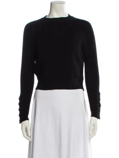Pre-owned La Maille Sezane Wool Mock Neck Crop Top In Black
