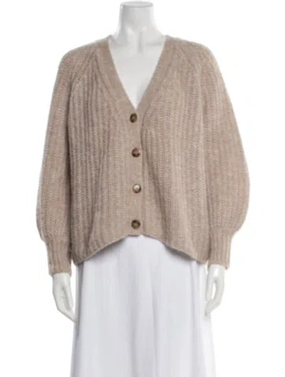 Pre-owned La Maille Sezane Wool V-neck Sweater In Neutral
