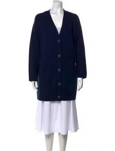 Pre-owned La Maille Sezane Wool V-neck Sweater W/ Tags In Blue