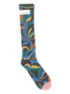 La Maison Abstract-floral Knee-high Socks In Multi