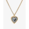 LA MAISON COUTURE ANA VERDUN LULU HEART 22CT YELLOW-GOLD VERMEIL PLATED OXIDISED STERLING-SILVER PENDANT NECKLACE