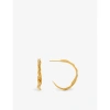 LA MAISON COUTURE DEBORAH BLYTH WAVE 18CT YELLOW-GOLD PLATED STERLING-SILVER HOOP EARRINGS