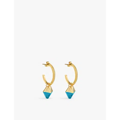 La Maison Couture The Rock Hound Hotrocks Alchemy Ceramic-coated 18ct Yellow Gold-plated Vermeil Recycled Sterling-sil In Blue