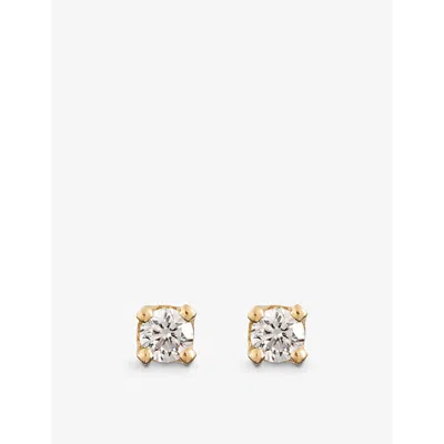 La Maison Couture Womens Gold Matilde Little Studs Recycled 14ct White-gold And 0.03ct Brilliant-cut