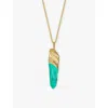La Maison Couture The Rock Hound Hotrocks Alchemy Wand Ceramic-coated 18ct Yellow Gold-plated Vermeil Recycled Sterlin In Green