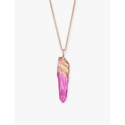 La Maison Couture The Rock Hound Hotrocks Alchemy Wand Ceramic-coated 18ct Yellow Gold-plated Vermeil Recycled Sterlin In Rose