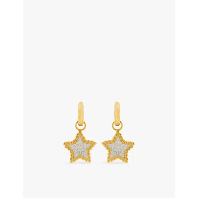 La Maison Couture Ana Verdun London Neo Hoops And Hespe Star 22ct Yellow Gold-plated Sterling Silver Hoop Earrings