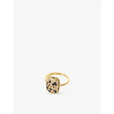 La Maison Couture Womens Amadeus Jasper 18ct Gold Vermeil Ring