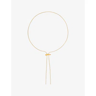 La Maison Couture Womens Amadeus Lines Long Nugget 18ct Yellow-gold Plated Brass Necklac In Orange