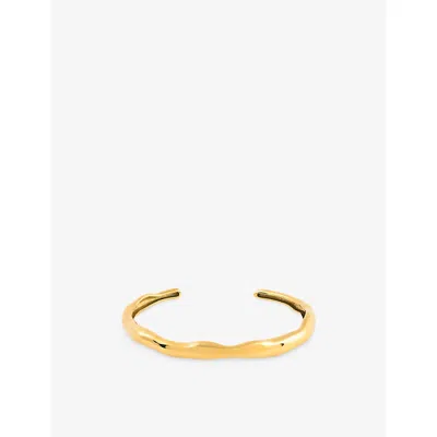 La Maison Couture Womens Amadeus Zion Wave 18ct Yellow Gold-plated Brass Open Bracelet