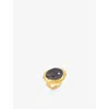 La Maison Couture Womens Black Ece London The Aphrodite's Tear Baroque 22ct Yellow Gold Vermeil Pearl And Zircon Ring In Black