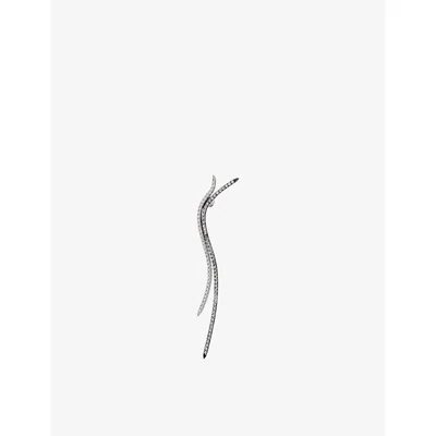 La Maison Couture Womens Black Myriam Soseilos The Hitai Sho Sterling-silver And Lab-grown White Sapphire Earrings