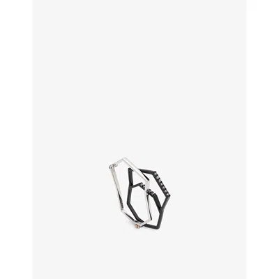 La Maison Couture Womens Black Myriam Soseilos The Toki Ni Sterling-silver And Lab-grown White Sapphire Ring