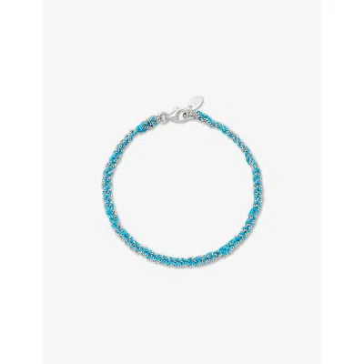 La Maison Couture Womens Assya Panama Sterling-silver And Silk Friendship Bracelet Blu In Blue