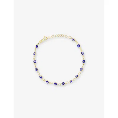 La Maison Couture Womens Blue Ece London The Nazar I 22ct Yellow Gold Vermeil Chain Bracelet