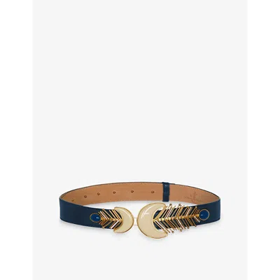 La Maison Couture Womens Blue Sonia Petroff Shela 24ct Gold-plated Brass, Swarovski Crystals, Cabochon Enamel Lapis An