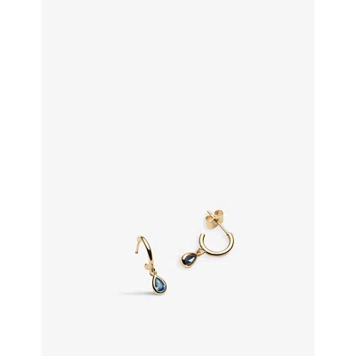 La Maison Couture Womens Blue With Love Darling #6 Water Drop 14ct Yellow Gold-plated Vermeil 925 Sterling Silver And