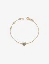 La Maison Couture Womens Champagne Selda Heart 14ct Rose Gold, 0.07ct Brilliant-cut Diamond And 0.01ct Brilliant-cut W In Champagne