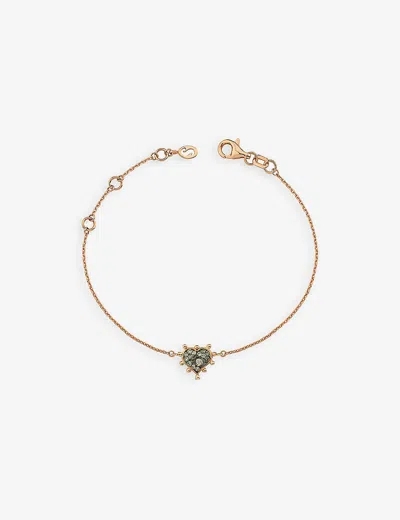 La Maison Couture Womens Champagne Selda Heart 14ct Rose Gold, 0.07ct Brilliant-cut Diamond And 0.01ct Brilliant-cut W
