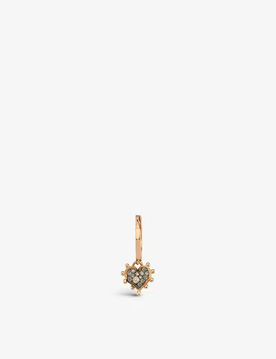 La Maison Couture Womens Champagne Selda Heart 14ct Rose Gold, 0.07ct Brilliant-cut Diamond And 0.02ct Brilliant-cut W