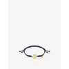 La Maison Couture Womens  Earth 14ct Gold-plated Brass And Cotton Bracelet In Navy Blue