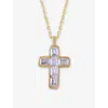 La Maison Couture Womens Ece London The Fortuna Cross 22ct Yellow Gold Vermeil And Zircon Necklac In Gold
