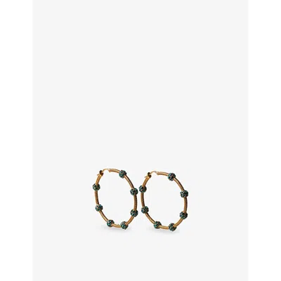 La Maison Couture Womens Emerald Sonia Petroff Reef 24ct Yellow Gold-plated Brass And Swarovski Crys