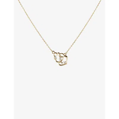 La Maison Couture Coracao Matilde 14ct Recycled Yellow-gold And 0.071ct Diamond Pendant Necklace