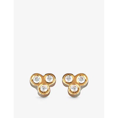 La Maison Couture Matilde Seed Recycled 14ct White-gold And 0.024ct Brilliant-cut Diamond Stud Earrings