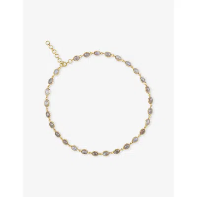 La Maison Couture Womens Grey Amadeus Luna 18ct Yellow Gold Vermeil And Labradorite Necklac