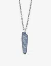 La Maison Couture The Rock Hound Wand Ceramic-coated Recycled Sterling-silver Pendant Necklace In Grey