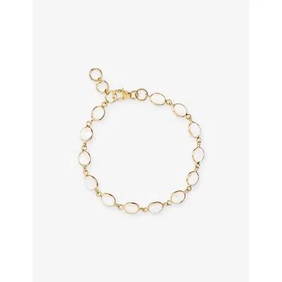 La Maison Couture Womens White Amadeus Luna 18ct Yellow Gold Vermeil And Moonstone Bracelet