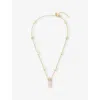 La Maison Couture Womens Pink Assya London Cupid 18ct Yellow Gold Vermeil, Rose Quartz And Cubic Zirconia Necklac In Pink