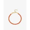 La Maison Couture Womens Assya Panama 18ct Yellow Gold-plated Sterling-silver And Silk Kuna Friendship Bracelet Red In Red