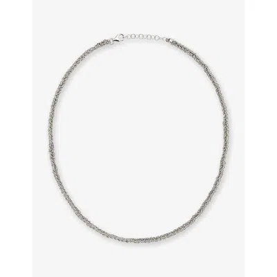 La Maison Couture Womens Assya Panama Sterling-silver And Silk Friendship Necklace Grey