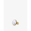 La Maison Couture Womens Ece London The Aphrodite Baroque 22ct Yellow Gold Vermeil Zircon And Pearl Ring White In White