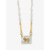 La Maison Couture Womens Ece London The Aslan Iii 22ct Yellow Gold Vermeil Mother Of Pearl And Pearl Necklace Whit In White
